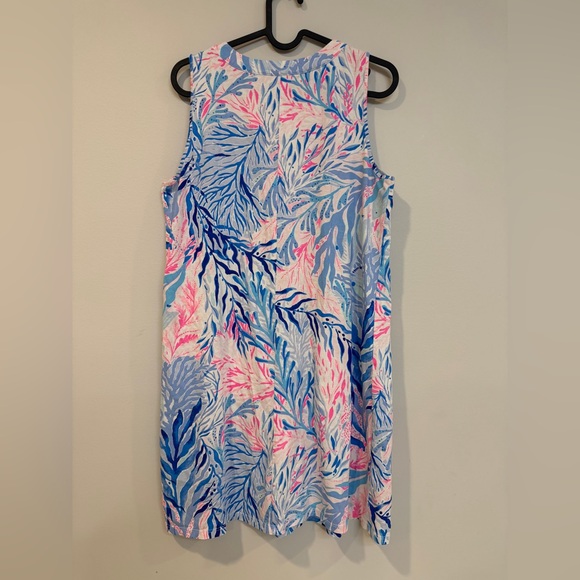 Lilly Pulitzer AMINA SWING DRESS Crew Blue Tint Kaleidoscope Coral M - Picture 7 of 12